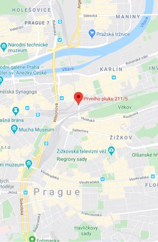 Poloha domu projektu Prvního pluku